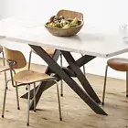 Table Legs Cross Frame Table Runners Steel "Crossed Steel Profiles" Dining Table