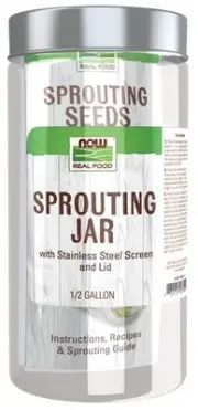 Now Foods Sprouting Jar with Lid 1/2 gallon Glass Jar