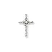 14k White Gold AAA Real Diamond cross pendant