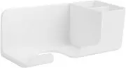 Hoement 1 set Bathroom Wall Mounted Hair Dryer Shelf Self Adhesive Hair Curler Organizer Easy Installation Space Saving Storage for Home Use
