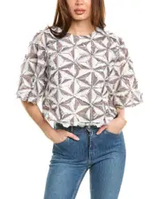 Gracia Sequin Pinwheel Motif Top