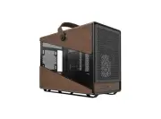 Montech Heritage Micro ATX Mini-ITX Tempered Glass/Leather Finish Case (Black)