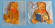1980’s Set of 6 Vintage GORDON FRASER Teddy Bear Gift Tags Large 5" With Strings