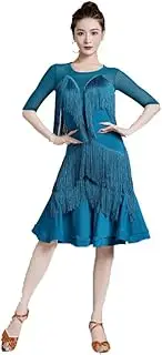 [JRUIA] Latin Dance Dresses for Women Cha Cha Ballroom Performance Dance Dress Salsa Waltz Training Outfit Fishbone Skirt