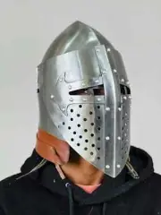Barbuta Visor Helmet Medieval Knight Armor Metal Helmet LARP Cosplay Warrior