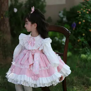 爆款2024春季新款童裝女童蘿莉塔公主裙兒童可愛Lolita蓬蓬裙