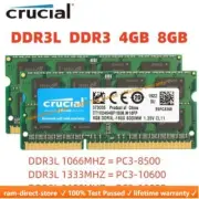 Crucial DDR3 DDR3L 4GB 8GB 1600 MHz 1333 Memory RAM SO-DIMM for Laptop Notebook