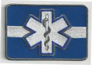 EMERGENCY MEDICAL TECHNICIAN - THIN WHITE LINE - IRON or SEW PATCH