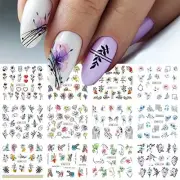 Nail Art Stickers, 12 Sheets Geometry Line Geometry Flower Water Transfer 24