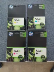GENUINE HP 564XL Black and HP 564 Color Ink Cartridge 4-Pack