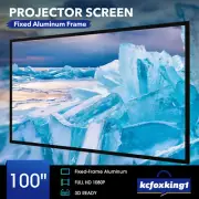 100 Inch Projector Screen Fixed Aluminum Frame Home Theatre Cinema 4K Projection