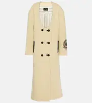 [Etro] Etro Embroidered wool-blend coat AU 12 beige