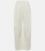 [Brunello Cucinelli] Brunello Cucinelli Herringbone cotton and linen straight pants AU 18 white