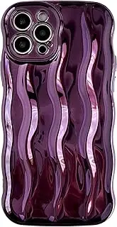 Caseative for iPhone 12 Pro Case,Water Ripple Pattern Curly Wave Frame Soft Compatible with iPhone Case (Light Purple,iPhone 12 Pro)