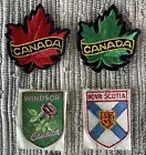 4 CANADA Travel PATCHES Maple Leaf WINDSOR Nova Scotia EXPO 67 Vintage Souvenir