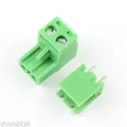 100Pcs 5.08mm 2 Pin Right Angle Screw Terminal Block Pluggable Plug Connector
