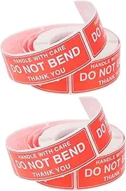 2Rolls Do Not Bend Warning Stickers Fragile Shipping Labels for Safe Packaging Adhesive Stickers for Boxes Bottles and More Easy to Apply