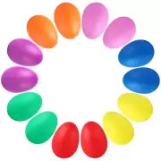 14 Pcs Plastic Egg Shakers Percussion Musical Egg Maracas 7 Colors Easter Eggs