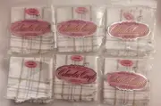 Lot of 6 Charles Craft Party Plaid Napkins 14ct Cross Stitch Fabric 13"x13"each