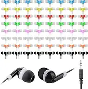 Ladont Classroom Earbuds Bulk 30 Pack for Kids Kids Headphones for Classroom Children Boys Girls Toddler Adult(8 Mixed Colors)