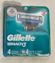 Gillette Mach3 Razor Refill Shaving Blades 4 Cartridges Men's. 1 pack