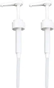 2 Pack Coffee Syrup Pump Universal Syrup Bottle Pump White Syrup Pump Ideal for Coffee Syrups Snow Cones Flavorings & More No Clogging Spilling & Dripping