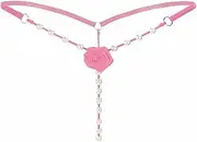 [Sekexi] Women's Pearl T Back G String Embroidery Rose Flowers Beaded Thong Panty Underwear Sexy Micro Underpant