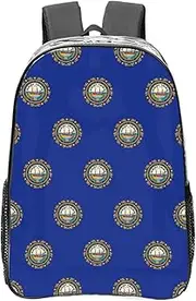 [DRTGEDS] New Hampshire State Flag Clear Backpack,High Capacity Clear Bag For Travel,Work,Festival, Concerts Women Men Unisex