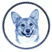 Welsh Corgi Pembroke - Dog Plate made in Denmark from the finest European Porcel