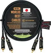 2.5 Foot – Directional High-Definition Audio Interconnect Cable Pair Custom Made by WORLDS BEST CABLES – Using Mogami 2549 Wire and Eminence Gold Locking RCA Connectors