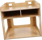KALLORY Sundries Organizer Printer Desktop Stand Wooden Storage Rack Space Saving Desk Organiser
