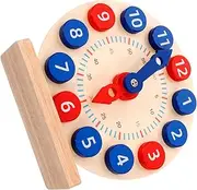 UPKOCH 1 Set Educational Clock Cognition Model Natural Wood Learning Clock for Color Recognition Present for Childrens Intellectual Development