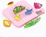 ODETOJOY Quilling Board with Pins Storage Grid Guide for Paper Crafting Winder Roll Square Craft DIY Paper Quilling Tool (Pink)