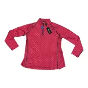 RALPH LAUREN RLX Pullover 1/4 Zip Shirt Size L Red/White (J479) Wicking Top NWT