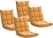 SOGA 4X Yellow Lounge Floor Recliner Adjustable Gaming Sofa Bed Foldable Indoor Outdoor Backrest Seat Home Office Decor