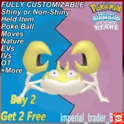 Pokemon Brilliant Diamond & Shining Pearl ✨ Shiny Krabby ✨ 6IV Customizable