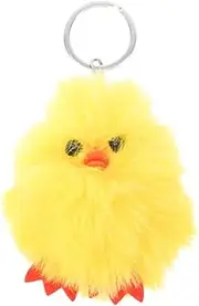 [Generic] Little Yellow Chicken Keychain Carabiner Pouch Keychains Cute Purse Bag Car Key Chains Women Plush Chicken Chick Keychain Plush Backpack Goose Keychain Girly Short Plush