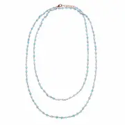 Giora' Long Necklace With Light Blue Swarovski Crystals