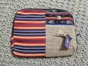 Ipad Laptop Toiletries Bag Zip Up Aztec Print NWT Multi Use Tote