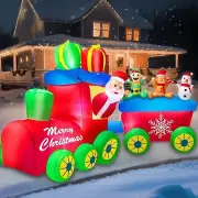 Christmas Santa Gingerbread Man Snowman Train Airblown Inflatable Decor Blow Up