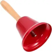 Ciieeo Hand Bell Ringing Bell Classroom Bell Iron Dinner Bells Handheld Ring Tea Bell Service Bell Jingle Bells for Festival Musical Teaching Church Red