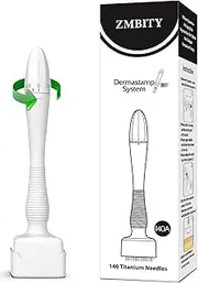 [ZMBITY] 0.25mm Microneedling Derma Stamp Derma Roller - 140 Titanium Micro Needles - Microneedle Stamp for Women and Men Skin Care