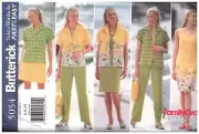 Butterick Sewing Pattern 5054 Shirt Sheath Dress Flared Leg Short Pants Bag 6-10