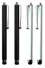 4 (2Black +2White) Universal Clip Stylus Pens for iPad 1,2,3 & All Smart Phone
