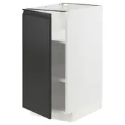 METOD base cabinet with shelves, white/Upplöv matt anthracite, 40x60x80 cm