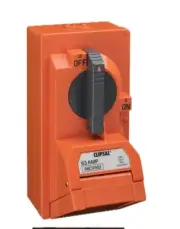Clipsal 66CV463 Combination Switched Socket Outlet. Resistant Orange. 4Round Pin