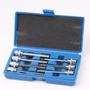 7x Extra Long Ended Hex Key Bit Socket Set 3/8" dr Long Ended Allen Keys