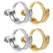 4 Pcs Knitting Crochet Rings Adjustable Knitting Crochet Rings