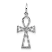 14K White Gold Ankh Cross Charm