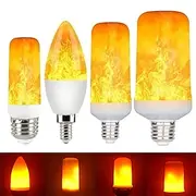 LED Flame Light Bulb E27 Dynamic Flame Effect Fire E14 Light Flashing LED Light 3/5/7/9W 110V-220v Home Lighting Simulation Flame Light Gravity Induction Flame